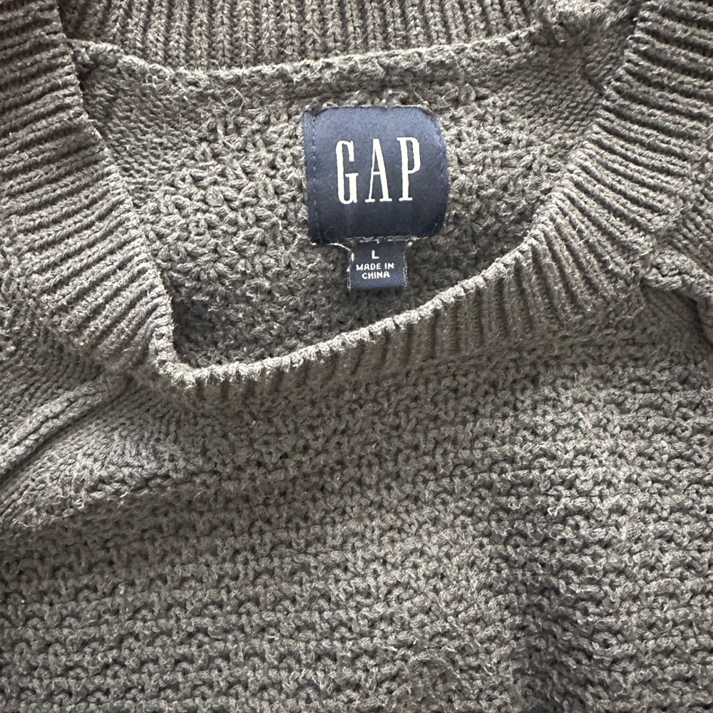 Textured Knit Crew Neck Sweater Gray Long Sleeve Casual Women's Large